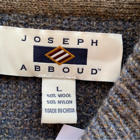 JOSEPH ABBOUD. NWT. Tan/Dark Gray Knit Sweater.Wool Blend.Size L.Button … - Picture 4 of 7